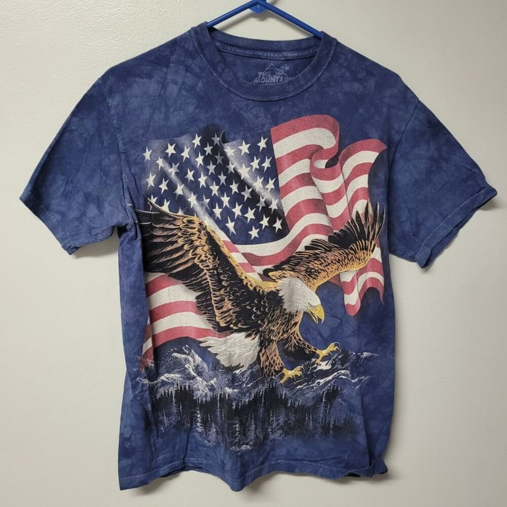 The Mountain Eagle‎ American Flag Tee Shirt Blue Murica USA Independence Mens M